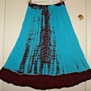 Vintage Broom Stick Crinkle Silver Sequins Skirt